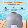 A sand filter tank with marketing text overlayed on a pool background. Náhľad obrázku produktu