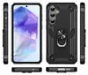 Multiple views of a black smartphone case with a ring holder, displayed on a white background. Podgląd zdjęcia produktu