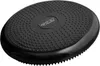 A black balance cushion with a textured surface and a logo in the center, shown from a slightly elevated angle on a white background. Produktbild-Vorschau