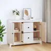 vidaXL Příborník bílý 100x35x74 cm Borovicový masiv Náhled obrázku produktu 6