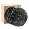 4x 14" Zoll Radkappen Schwarz Radzierblenden Radblenden SKY Produktbild-Vorschau 2