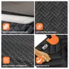 A collage of four close-up images showcasing different features of a dog car seat cover. Produktbild-Vorschau