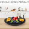 Serviertablett-Set 4-tlg., 6 Fächer, 31,5 cm, Kunststoff, schwarz Productafbeelding-voorbeeld