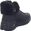 A black winter boot with fur trim is shown from a side-rear angle against a white background. Produktbild-Vorschau