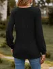 ASKSA Damen Langarmshirt Rundhals Knoepfen Rippstrick Produktbild-Vorschau 5