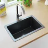 vidaXL Évier de cuisine fait main noir acier inoxydable Voir les images du produit 10