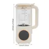 A cream-colored automatic soy milk maker with a transparent jug and a control panel on the base, shown against a white background with measurement markings and dimensions indicated. Náhled obrázku produktu