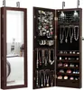 COSTWAY Armoire à bijoux LED avec miroir intégral Étagère à Voir les images du produit 1
