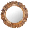 vidaXL Wandspiegel 60 cm Teak Rund Produktbild-Vorschau 6