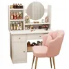 Schminktisch Mit Spiegel Mit Schubladen Weiss Make-Up Produktbild-Vorschau 1