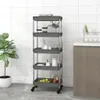 vidaXL Küchenwagen 5 Etagen Grau 42x29x128 cm Eisen und ABS Produktbild-Vorschau 2