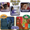 A collage of images demonstrating how to use a window projector for holiday displays, featuring Halloween and Christmas themes. Náhled obrázku produktu