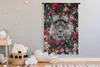 MuchoWow® Wandteppich Wandbehang Löwe - Profil - Blumen Produktbild-Vorschau 3