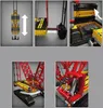 A collage of images showing different views and features of a large construction crane model. Produktbild-Vorschau