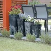 Set 3x Blumentopf H 20 / 26 / 32 cm Hohes Trapez Anthrazit Produktbild-Vorschau 6