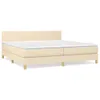 vidaXL Boxspringbett mit Matratze Creme 200x200 cm Stoff Produktbild-Vorschau 1