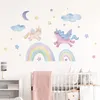 Wandtattoo Cartoon Einhorn Regenbogen Produktbild-Vorschau 2