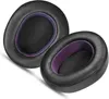 Two black ear pads with purple inner lining are shown against a white background. Náhled obrázku produktu