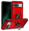A red phone case with a ring holder is displayed from multiple angles. Produktbild-Vorschau