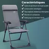 CASARIA® 2x Chaises de jardin pliantes Gris en aluminium Voir les images du produit 5