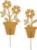 ohne Marke Gartenstecker Blume im Topf" 2er-Set rost Produktbild-Vorschau 3