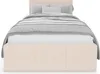 A front view of a bed with a headboard and bedding. Náhled obrázku produktu
