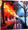 Bilder auf glas - Grafik Abbildung See Abend - 30x30cm - Produktbild-Vorschau 1