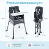 Skládací dětská vysoká židle s nastavitelným tácem a taškou Náhled obrázku produktu 2