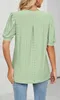 ASKSA Damen T-Shirt Puffärmel Aushöhlen Bluse V-Ausschnitt Produktbild-Vorschau 6