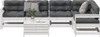 7-tlg. Garten-Lounge-Set mit Kissen Weiß Massivholz Kiefer Produktbild-Vorschau 2