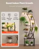 A plant stand with grow lights, showing features and different lighting conditions. Produktbild-Vorschau
