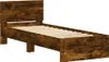 vidaXL Rám postele s čelom z dymového duba 90x200 cm Náhľad obrázku produktu 3
