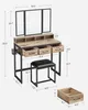 A vanity table set with dimensions shown in an infographic style. Náhled obrázku produktu