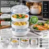 Mikrowellen Dampfgarer 4-teilig Dampfgarbehälter 25cm Weiß Produktbild-Vorschau 9