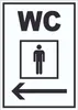 WC Herren mit Pfeil nach links Aufkleber A1 (594x841mm) Produktbild-Vorschau 1