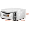 A silver commercial pizza oven with dimensions indicated by measurement lines and text. Produktbild-Vorschau