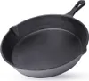 A black cast iron frying pan is shown from a slightly elevated angle against a white background. Produktbild-Vorschau