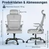 Chaise de bureau YARDIN, grise, ergonomique, avec Voir les images du produit 2