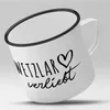 Huuraa Emaille Tasse Wetzlar  Geschenk Kaffeebecher Vintage Produktbild-Vorschau 2