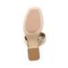 Elegante Damensandalen Gold aus Naturleder mit 8 cm Produktbild-Vorschau 6