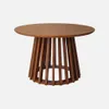 A round wooden table with a slatted base, presented against a plain background. Produktbild-Vorschau