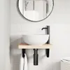 vidaXL Waschbeckenregal Wandmontage Stahl und Massivholz Produktbild-Vorschau 3