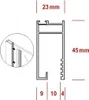 Glaswerk Westfalen - Profilo a U 2000x21x47 mm, alluminio, Anteprima dell’immagine prodotto 2