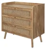 CALICOSY - Commode 3 tiroirs avec façades en rotin naturel Voir les images du produit 9