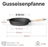 Gusseisen-Pfanne Ø26 cm TIEF Induktion abnehmbarer Produktbild-Vorschau 4