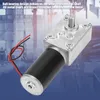 A close-up shot of a geared DC motor with wires, set against a blurred industrial background. Podgląd zdjęcia produktu