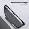 Close-up of a transparent phone case, showing precise cutouts for ports and buttons. Produktbild-Vorschau