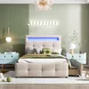 Letto imbottito 90 x 200 cm con illuminazione a LED, 2 Anteprima dell’immagine prodotto 2