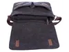 An open dark gray canvas messenger bag with brown faux leather accents, shown against a white background. Podgląd zdjęcia produktu
