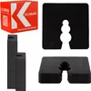 A product shot featuring a box of Klimas fasteners and several black plastic spacer discs. Náhled obrázku produktu